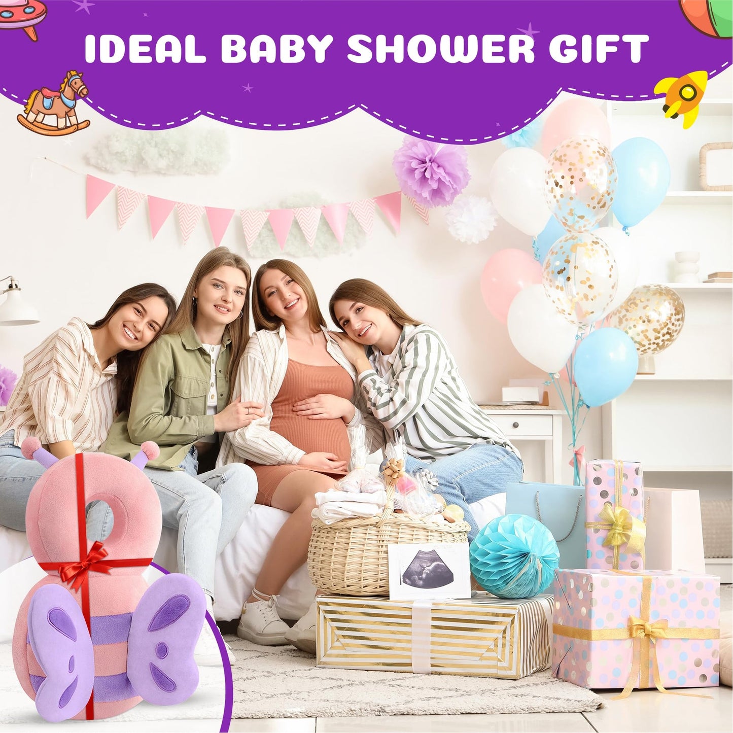 Butterfly baby head protector backpack adjustable straps