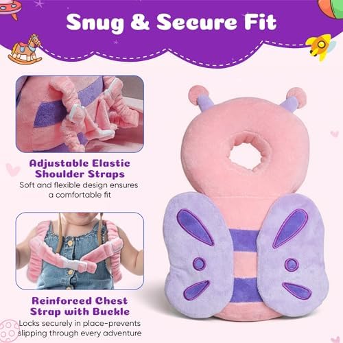 Turtle baby head protector backpack set detail